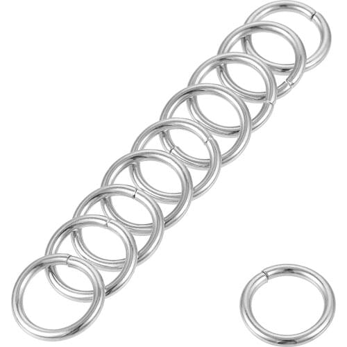 Uxcell 0.39"(10mm) O Rings Metal for Straps Bags Belts DIY Crafts Silver Tone 20pcs
