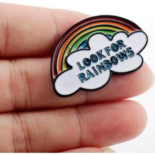 2020 LOOK FOR RAINBOWS Enamel Brooch Pin Life Better Lapel Pin Backpack Hat Badge Pins Brooches