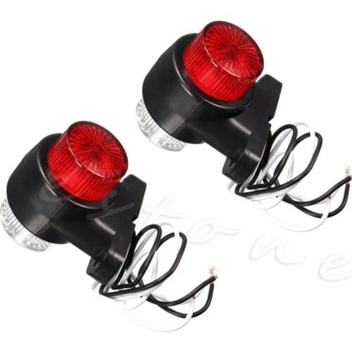 2x 8 LED Red & White Side Marker Light Lamp Trailer Lorry Caravan 10-30V Q9QD