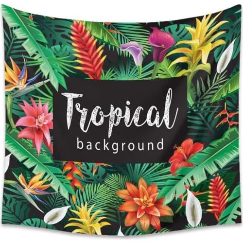 3D Tropical Plant Tapestry Wall Hanging Polyester Bohemia Cactus Banana Leaf Flower Print Tapestry Beach Towel Cushion