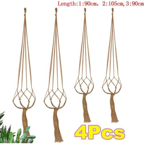 4/3/1pc Pot holder macrame plant hanger hanging planter basket jute braided rope craft