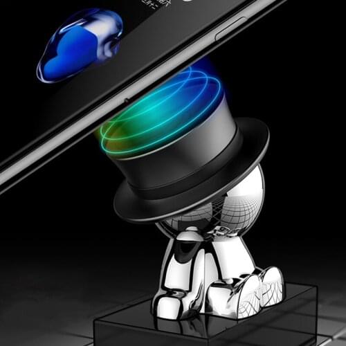 FUYOUSHENZHU Car mobile phone bracket Metal phone navigation bracket Magnet suction cup mobile support Car decoration