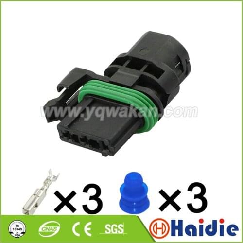 Free shipping 5sets 3pin electric plastic housing plug auto wire harness connector