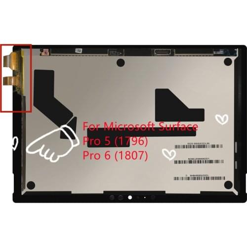 For Microsoft Surface Pro 5 (1796) Pro 6 (1807) LCD Display + Touch Screen Digitizer Assembly For Surface Pro5 Pro6 LP123WQ1