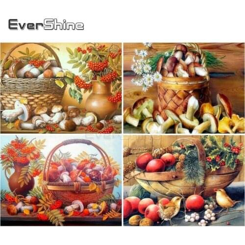 EverShine 5D DIY Diamond Embroidery Scenery Diamond Painting With Square Rhinestones Mushroom Diamonds Art Kits Home Decoration