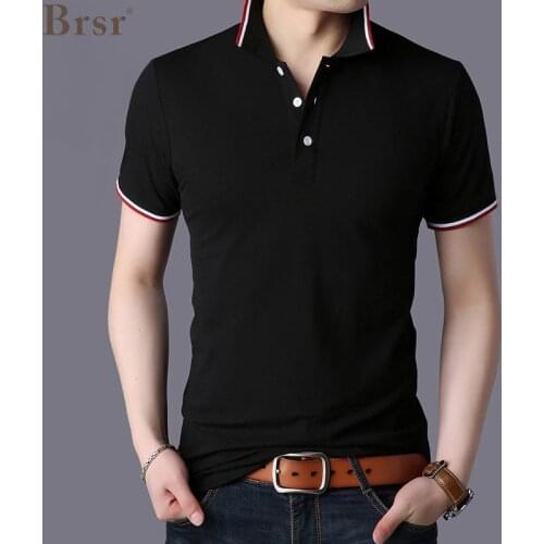 Summer Branded Mens Clothing Men Polo T Shirt For Business Casual Solid Male Short Sleeve High Quality Top Navy Blue T-shirt