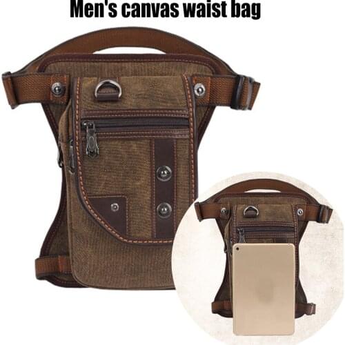 Newly Canvas Drop Leg Bag Pocket Outdoor Multi Pockets Waist Thigh Packs Pouch for Motorcycle Hiking
