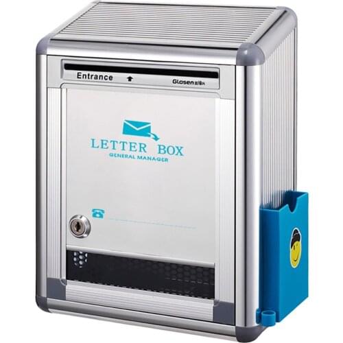 Silver Color Metal Letter Box with Pen Holder B1101