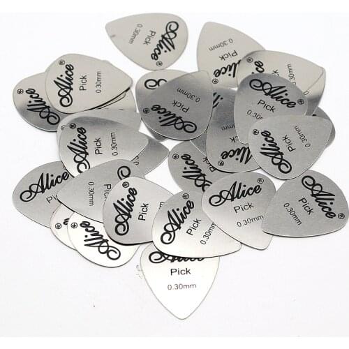 50/100pcs Guitar Metal Picks Alice guitar picks for Acoustic Electric Accessories 0.3mm