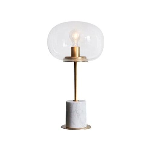 Minimalist bedroom model villa glass marble classic table lamp