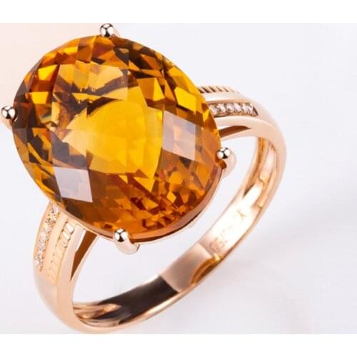 MOONROCY Crystal Rings Rose Gold Color Yellow Trendy Classical Wedding Ring Jewelry Wholesale for Women Female Gift Dropshipping