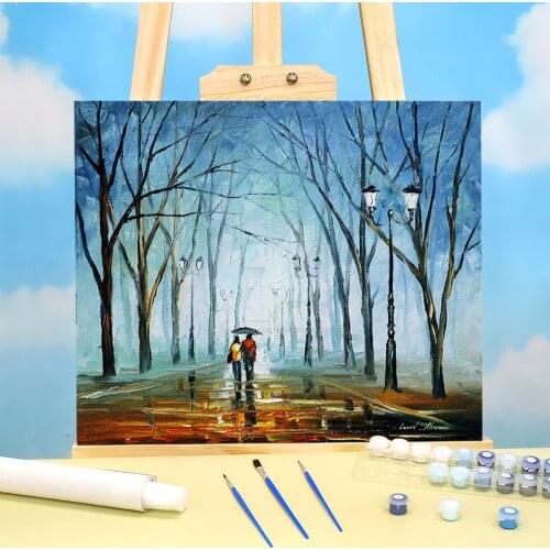 Touching Fog Painting By Numbers Kit Oil Paints 40*50 Oil Painting Loft Wall Picture For Kids Handicraft