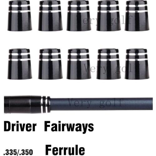 Genuine 5pcs/10pcs/20pcs/50pcs Black Golf Ferrules .335 .350 for Driver Fairway Wood with Double Silver Rings