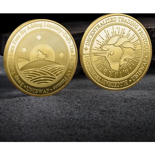 New Unicorn Coin Physical Gold Plated UNISWAP Cryptocurrency Souvenir Gift Creative Crypto Coin BTC Coins Home Decor Crafts