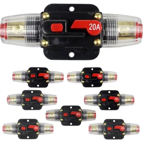 100A 50A 60A 80A 150A 12V 24 Car Truck Audio Amplifier Circuit Breaker Fuse Holder AGU Style Stereo Amplifier Refit Fuse Adapter