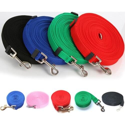 Pet Dog Cat Puppy Durable Dog Harness Pet Accessories Traction Rope Walking Lead Leash 3/6/15/20M Black, Blue, Pink