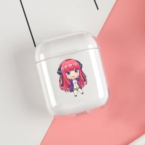 Nakano Nino Gotoubun no Hanayome Cases For Apple AirPods 1 2 Case Clear Wireless Bluetooth Earphone Case Protective Shell
