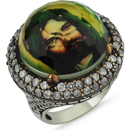 Silverlina Silver Zircon Stone Hz. Ali Authentic Ring