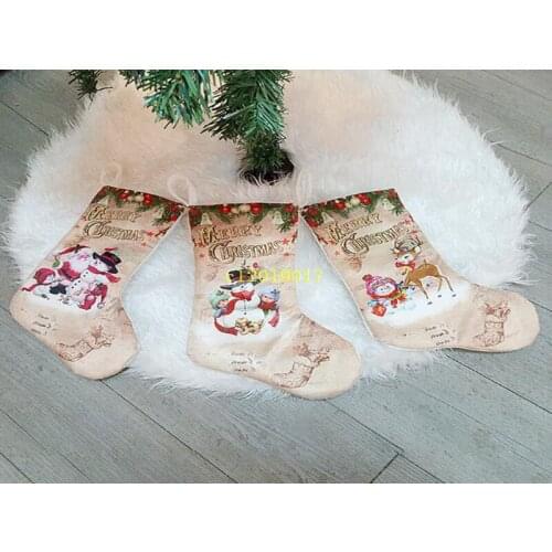 Creative Christmas Stockings Santa Claus Snowman Elck Christmas Tree Ornaments Home Party Decoration Children Candy Bags Gifts
