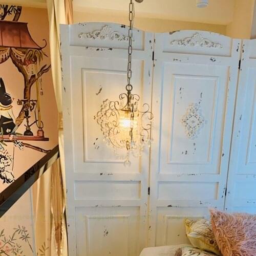 Nordic style Vintage Hanging Lights Dining Room Lamp Bedroom Bedside Single Head Crystal Light Cloakroom led Pendant Lamp