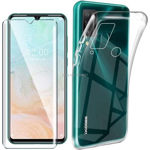 2-in-1 Screen Protector+Phone Case For Doogee N20 Pro Glass Anti-Shock Case Cover on For Doogee N20 Pro Tempered Glass
