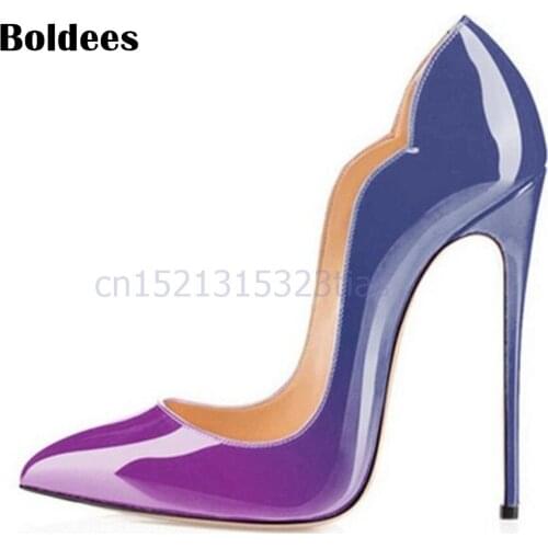 9 Colors Super Sexy Pointed Toe 12cm Thin High Heels Pumps Women Fashion Party Shoes Woman Big Size 13 / 45