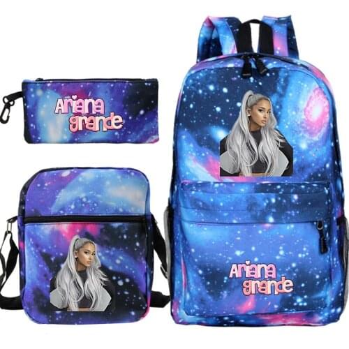 Female Mochilas Ariana Grande School Backpack Kids Bookbag Women Fashion Knapsack 3 Pcs/Set Book Rucksack Boys Girls School Bags