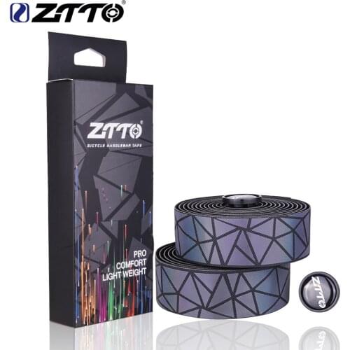 ZTTO Gravel Bike Reflective Bar Tape Road Bike Colorful Gradient Color Non-slip Handlebar Tapes Bicycle EVA Tape Bartape