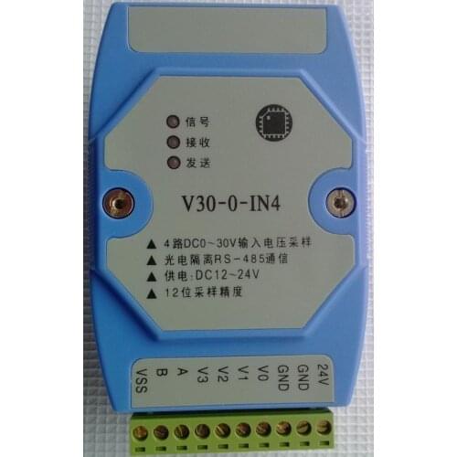 0-30V DC Voltage Signal Acquisition Module, MODBUS, RTU Protocol, Networking, Photoelectric Isolation, Turn 485