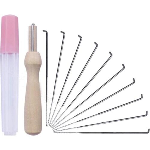 10pcs Wool Felting Iron Needles Felt Tool Kit Needle wooden handle Starter Beginners DIY