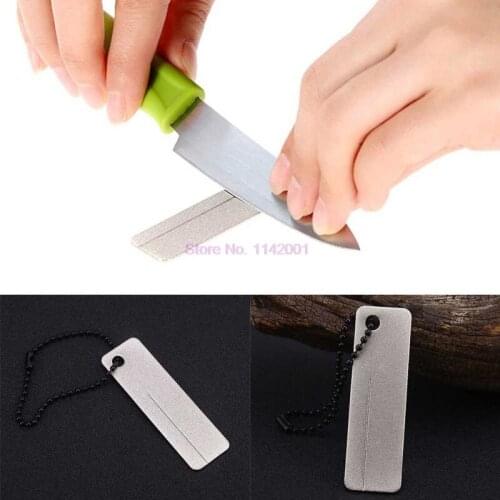 160pcs Pocket Diamond Stone Sharpener Keychain Fish Hook Finger Nail File Outdoor Camping Sharpeners Tool Portable