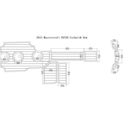2015 Mastercraft NXT20 Cockpit Pad Boat EVA Teak Decking 1/4" 6mm