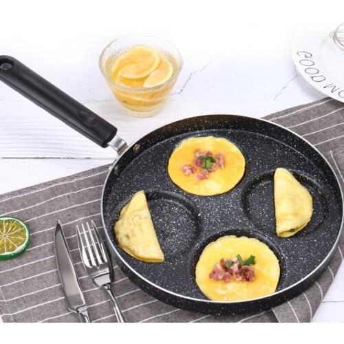 4 hole Omelet Pan Non-stick Egg Pancake Maker Frying Pans Cookware Cooking Egg Ham Pans Breakfast Cooking Pot