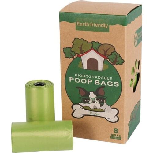 8Rolls120pcs Dog Poop Bag for Dog Pets Waste Garbage Bags Cleaning up Bags Waste Pick Up Clean Bag For Dogs