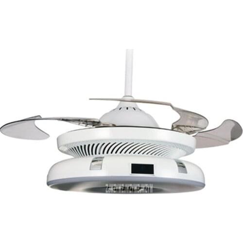 9951 Invisible Ceiling Fan Frequency Conversion 3-Gear Adjustment Fan Light Adjustable Tricolor Pendant Fan With Lens LED Light