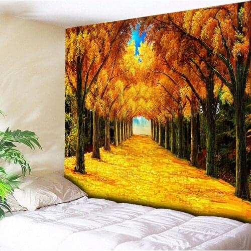 Large Wall Tapestry Cheap Hippie Abstract Forest Decorative Wall Carpet Hanging Orange Oil Painting Trees Print Wall Art Blanket