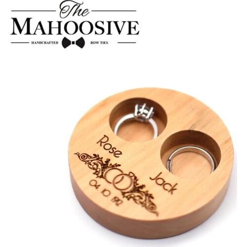 Engagement Wood Rustic Ring Box Wedding Ring Box Wooden Holder Custom Name Engraving Wedding Ring Bearer Box