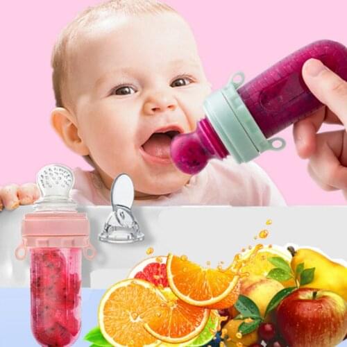 Baby Pacifier Fresh Food Nibbler Feeder Soother Newborn Safety Nipple Mesh Bag Spoon
