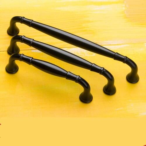 Xipeiyi Zinc Alloy Black Cabinet Long Bar Knobs Furniture Kitchen Drawer Pulls Handles Modern Wardrobe Door Pull