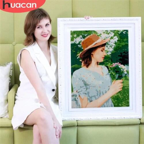 HUACAN Oil Painting By Numbers Photo Custom DIY Kits Drawing Canvas Pictures Portrait Wedding Family Children Photos DIY Gift