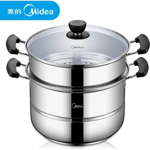 Beauty pots and pans double bottom stainless steel steamer double layer steamer
