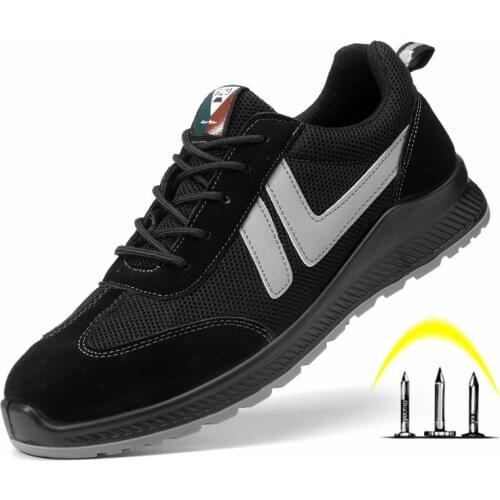 Lightweight Men Safety Work Shoes with Steel Toe Cap Puncture-Proof Indestructible Work Footwear Breathable 6KV Insulation Boots