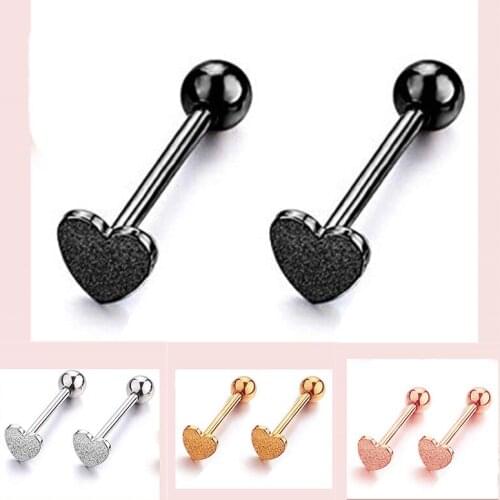 Trendy Body Piercing Heart Bar Body Labret Stud Tongue Barbell Surgical Steel