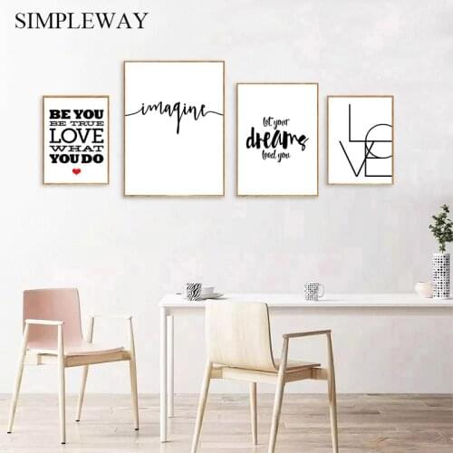 Motivational Quotes Canvas Poster Black White Nordic Simple Wall Art Print Painting Scandinavian Decoration Picture Home Decor