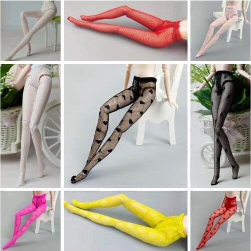 11.5" Doll Socks for Barbie Accessories Stocking Fashion Floral Heart Love Print Dolls Pantyhose Kids 1/6 BJD Dollhouse DIY Toys