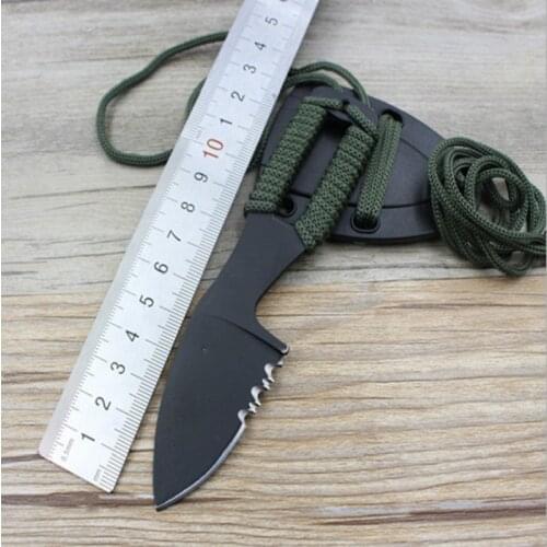 Cutting knife rescue key d mini survive self defense holster outdoor camp hike pocket tops dive scuba with ABS sheath scabbard