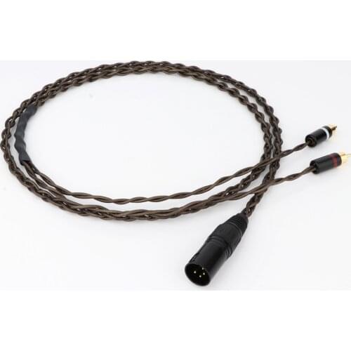 One Piece Nordost Odin Siver Plated Audio Aux CableWoth 4pin XLR Balanced Male to 2 RCA Male Plug