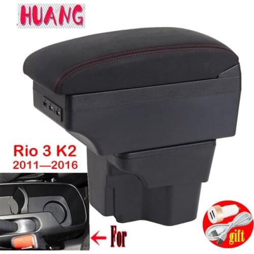 Armrest box For KIA Rio 3 2011-2016 2012 2013 2014 2015 with USB Charging Center Centre Console Storage box