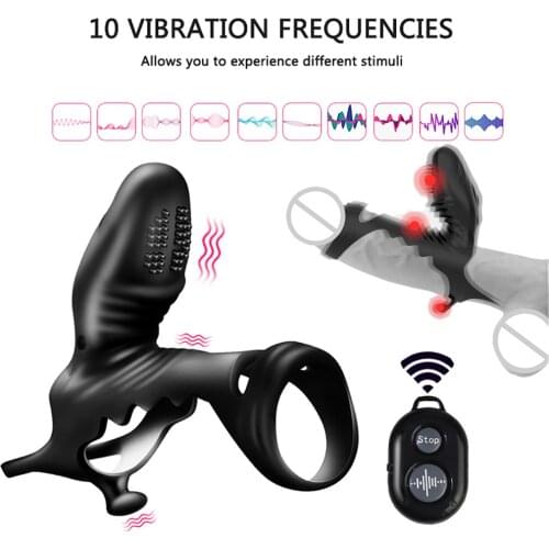 Silicone Delay Ejaculation Penis Rings Vibrator for Men Adult Couples Sex Toys Big Dick Stretcher Cock Clitoris Stimulator