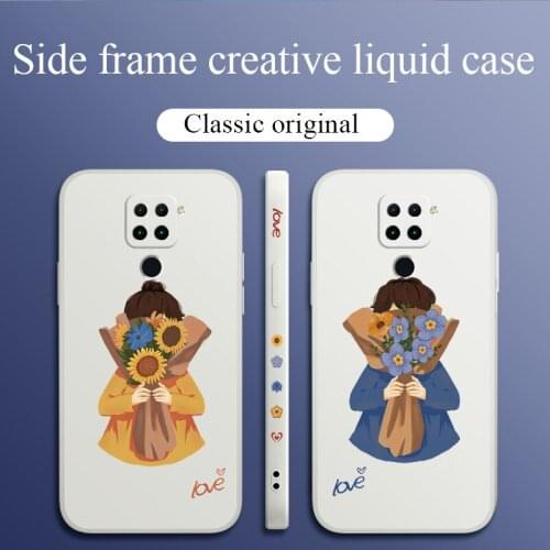 Sisters Apply Phone Case For Xiaomi Redmi Note 10 10S 9T 9 8 7 Pro MAX Redmi 9 9A K40 K40pro K30 K20 Liquid Silicone Cover